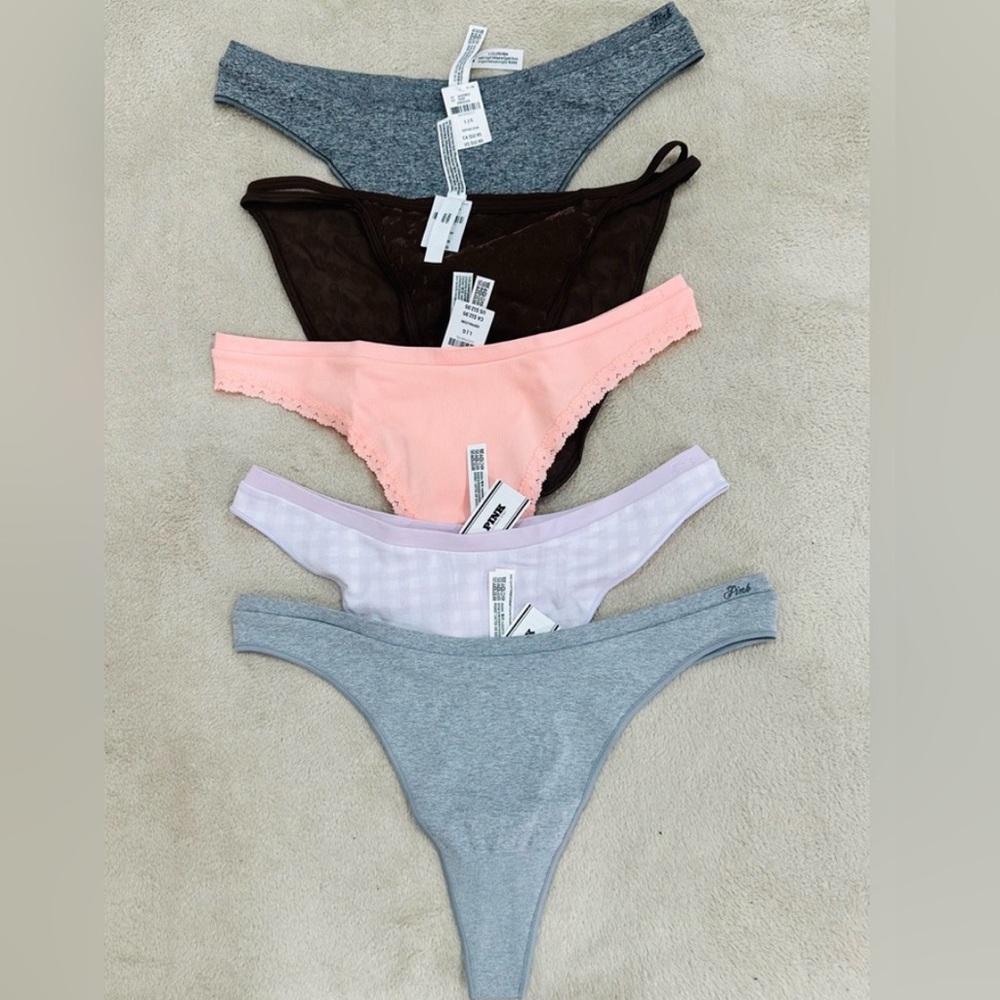 Victorias's Secret 5 Pack High Leg Thong  Multi Colors Panties Size L